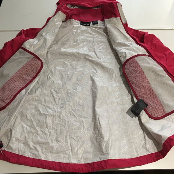 Marmot Rain Jacket Womens Small Pink Hooded Lightweight - Picture 4 of 11